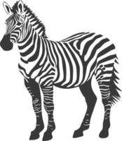 AI generated Silhouette zebra animal black color only vector