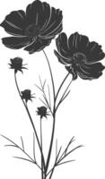 AI generated Silhouette cosmos flower black color only vector