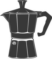 AI generated silhouette coffee maker black color only vector