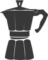 AI generated silhouette coffee maker black color only vector