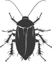 AI generated Silhouette Cockroach bug animal black color only full body vector