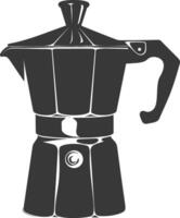 AI generated silhouette coffee maker black color only vector