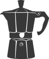 AI generated silhouette coffee maker black color only vector