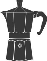 AI generated silhouette coffee maker black color only vector