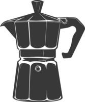 AI generated silhouette coffee maker black color only vector