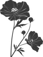 ai generado silueta cosmos flor negro color solamente vector