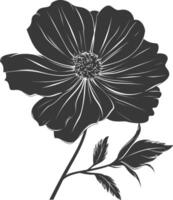 ai generado silueta cosmos flor negro color solamente vector