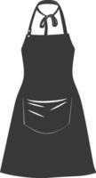 AI generated Silhouette apron kitchen equipment black color only vector