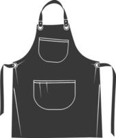 AI generated Silhouette apron kitchen equipment black color only vector