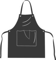 AI generated Silhouette apron kitchen equipment black color only vector