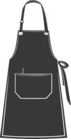 AI generated Silhouette apron kitchen equipment black color only vector