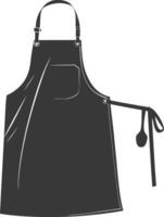 AI generated Silhouette apron kitchen equipment black color only vector