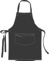 AI generated Silhouette apron kitchen equipment black color only vector