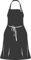 AI generated Silhouette apron kitchen equipment black color only vector