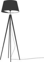 AI generated silhouette floor lamp black color only vector