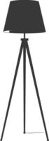 AI generated silhouette floor lamp black color only vector