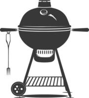 ai generado silueta un parilla parrilla compensar fumador parte superior abajo negro color solamente vector