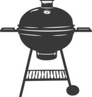 AI generated silhouette a barbecue grill offset smoker top down black color only vector