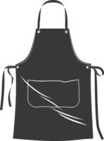 AI generated Silhouette apron kitchen equipment black color only vector