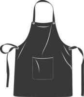 AI generated Silhouette apron kitchen equipment black color only vector