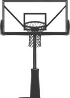 AI generated silhouette basketball ground hoop black color only vector