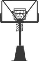 AI generated silhouette basketball ground hoop black color only vector