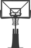 AI generated silhouette basketball ground hoop black color only vector