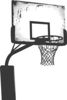 AI generated silhouette basketball ground hoop black color only vector