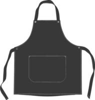 AI generated Silhouette apron kitchen equipment black color only vector