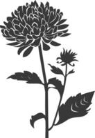 AI generated Silhouette aster flower black color only vector