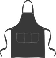 AI generated Silhouette apron kitchen equipment black color only vector