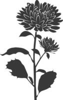 AI generated Silhouette aster flower black color only vector