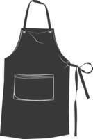 AI generated Silhouette apron kitchen equipment black color only vector