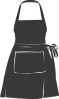 AI generated Silhouette apron kitchen equipment black color only vector