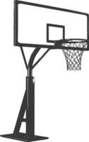 AI generated silhouette basketball ground hoop black color only vector