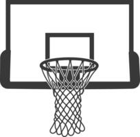 AI generated silhouette basketball hoop black color only vector