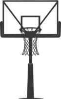 AI generated silhouette basketball ground hoop black color only vector