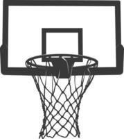 AI generated silhouette basketball ground hoop black color only vector