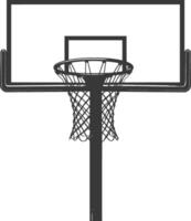 AI generated silhouette basketball hoop black color only vector