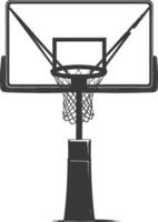 AI generated silhouette basketball ground hoop black color only vector