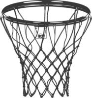 AI generated silhouette basketball hoop black color only vector