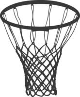 AI generated silhouette basketball hoop black color only vector