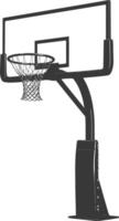 AI generated silhouette basketball ground hoop black color only vector