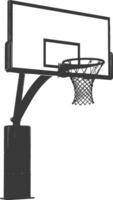 AI generated silhouette basketball ground hoop black color only vector