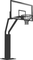 AI generated silhouette basketball ground hoop black color only vector