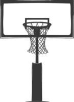 AI generated silhouette basketball ground hoop black color only vector