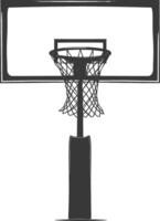 AI generated silhouette basketball ground hoop black color only vector