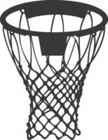 AI generated silhouette basketball hoop black color only vector