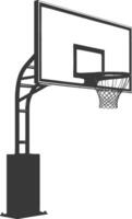 AI generated silhouette basketball ground hoop black color only vector