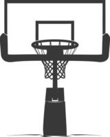 AI generated silhouette basketball ground hoop black color only vector